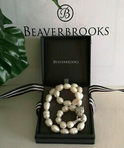�y���������z�W���G���[�E�A�N�Z�T���[ �r�[�o�[�u���b�N�X�V�[�p�[���q���E�w�b�h�l�b�N���X��beaverbrooks grandi south sea pearl bianco naturale leopardo testa collana rrp �� 485