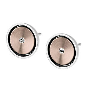 yzWG[EANZT[ XeXfUCCOvO~[gdesign serio orecchini e499 in acciaio inox brillante 0,016 ct oro spina 585 10 mm