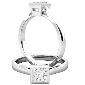 【送料無料】ジュエリー・アクセサリー プリンセスリアルモイッサニテソリッドホワイトゴールド025 kt principessa vero moissanite fidanzamento anello 14k oro bianco massiccio