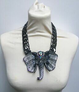 �y���������z�W���G���[�E�A�N�Z�T���[ �o�g���[�E�B���\���s���[�g���N���X�^���G���t�@���g�w�b�h���B���e�[�W�l�b�N���X�A�j�o�[�T���[butler amp; wilson pewtr testa di elefante cristallo collana vi