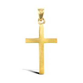 【送料無料】ジュエリー・アクセサリー ソリッドカラーハンギングソリッドゴールドイエロークロスsolido 18ct oro giallo croce pendente a tinta unita