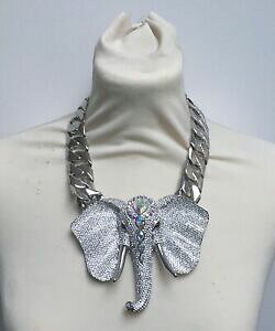 �y���������z�W���G���[�E�A�N�Z�T���[ �o�g���[�E�B���\���N���A�N���X�^���G���t�@���g�w�b�h���B���e�[�W�l�b�N���Xbutler amp; wilson chiaro testa di elefante cristallo collana vintage anniversario 45