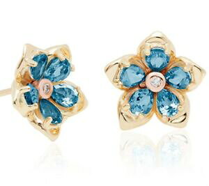 yzWG[EANZT[ S[hNKEgbeBZbgt[COnuovo 9 kt oro clogau forget me not blu topazio set fiore orecchini fmne  720