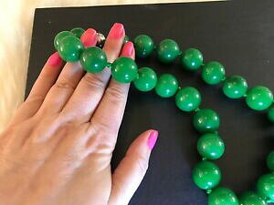 yzWG[EANZT[ IWiWfB[fB[WFChr[YlbNXAp[TCYnuovo originale jadiete giada collana di perline, perle rare taglia 19mm