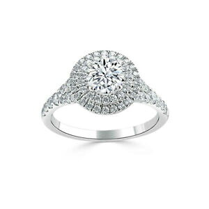 【送料無料】ジュエリー・アクセサリー ラウンドモアッサニテソリッドホワイトゴールド170 kt rotondo certificato moissanite fidanzamento anello 14k solido bianco oro