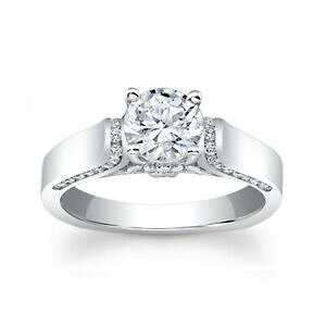 yzWG[EANZT[ EhAbTje\bhzCgS[h130 kt rotondo certificato moissanite fidanzamento anello 14k solido oro bianco