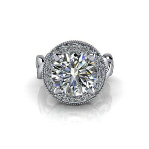 yzWG[EANZT[ EhAbTje\bhzCgS[h284 kt rotondo certificato moissanite fidanzamento anello 14k solido bianco oro