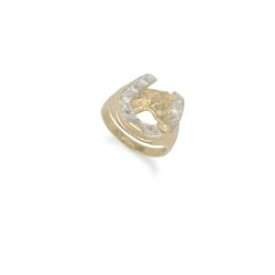 【送料無料】ジュエリー・アクセサリー ゴールドジルコンキュービックホースシューリング9ct oro zircone cubico ferro di cavallo ring