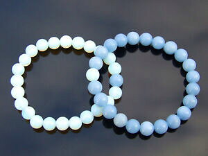 �y���������z�W���G���[�E�A�N�Z�T���[ �J�b�v���I�p���C�g�A���W�F���C�g�i�`�������u���X���b�g�q�[�����Ocouple opaliteangelite natural gemstone bracelet 69 elasticated healing