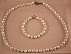 yzWG[EANZT[ EF[YlbNXuXbgZbgzCgKXp[handmade in galles collana e bracciale set realizzati con perle di vetro bianco