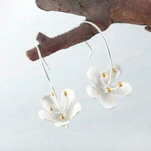 yzWG[EANZT[ Vo[CO[Ot[orecchini argento 925 fiore lunga giglio