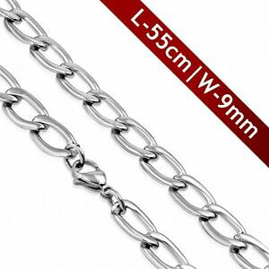 yzWG[EANZT[ VCACN[rAxbNtFAXPgAAVGCILVuchaine a maillons cubains avec fermoir mousqueton en acier inoxydable l59cm w