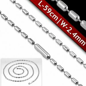 �y���������z�W���G���[�E�A�N�Z�T���[ �X�e�����X�{�[�����b�V���`�F�[��l59cm l24mm catena da maglie da sfera militare in acciaio inossidabile