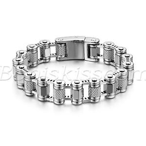 �y���������z�W���G���[�E�A�N�Z�T���[ �I�[�g�o�C�X�e�����X�I�[�g�o�C�����N�u���X���b�g�`�F�[���N���X�v�Xmotociclismo uomo in acciaio inossidabile moto moto bracciale link catena con teschio cla