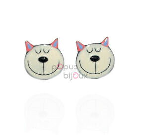 yzWG[EANZT[ u[NhI`bgVpx[Wv[X^lol bijoux boucles doreilles chat sympa beige puce lolilota