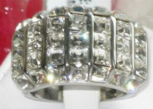 yzWG[EANZT[ donna anello dargento cz principessa taglio quadrato acciaio inox no usca timbrato 490