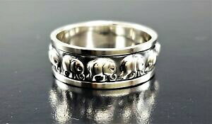yzWG[EANZT[ Gt@gXsi[Vo[X^[O}bVuChtFeBiTCYuomo elefante spinner argento sterling massiccio 925 largo fedina misura us 85