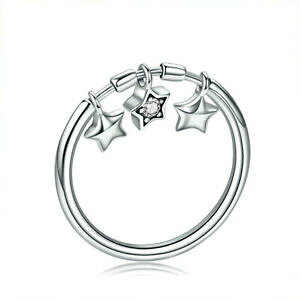 yzWG[EANZT[ OVo[X^[Oy_gX^[WRL[rbNdonna anello 925 argento sterling luccicante pendente star zircone cubico