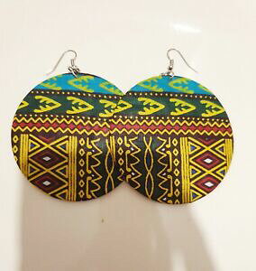 �y���������z�W���G���[�E�A�N�Z�T���[ �u�[�N���h�G�C���}�L�V�A�����b�N�X�t�F�C�g���C���p���E���W���[���N���A�g���X�A��boucles doreilles maxi en wax fait main par une jeune creatrice en rdc