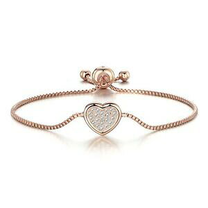 yzWG[EANZT[ S[h[YpFn[gthVbvuXbgXtXL[NX^Roro rosa pave cuore braccialetto dellamicizia creati con cristalli swarovski R