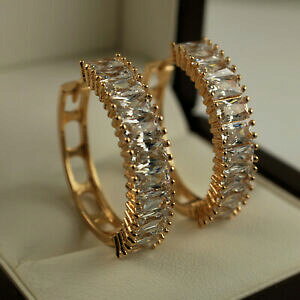 yzWG[EANZT[ S[hNX^XtXL[Rt[vCOACfA18ct oro riempito chiaro cristalli swarovski R 25mm orecchini a cerchio idea regalo regno uni