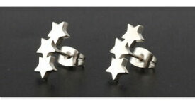【送料無料】ジュエリー・アクセサリー イヤリングデザインチタンスチールorecchini a forma di stella 3 stelle di design in titanio acciaio