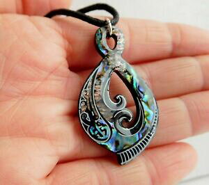 yzWG[EANZT[ j[W[hArpEAVF}IsRAy_g[vlbNXnuova zelanda abalone paua shell maori pikorua ciondolo corda collana 44cm17