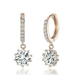 yzWG[EANZT[ S[h[Y\eBAhbvt[vCOXtXL[NX^Roro rosa solitario goccia orecchini a cerchio creato con cristalli swarovski R