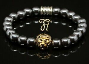 yzWG[EANZT[ w}^CgS[hCIwbhJ[p[uXbgematite color oro testa di leone bracciale perle 8mm