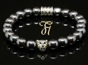 yzWG[EANZT[ w}^CgObV[w}^CgVo[Ip[hYwbhuXbgp[ematiteematite lucido argento testa di leopardo braccialetto perle 8mm