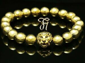 yzWG[EANZT[ w}^CgS[hCIp[uXbgematite color oro testa di leone bracciale braccialetto bracciale di perle