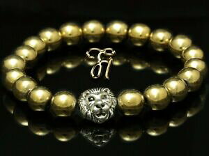 yzWG[EANZT[ w}^CgVo[CIp[uXbgematite argento testa di leone bracciale braccialetto bracciale di perle