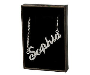 �y���������z�W���G���[�E�A�N�Z�T���[ collana con nome sophia 18k gold plated realizzati con elementi swarovski