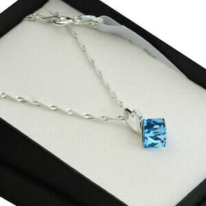 yzWG[EANZT[ Vo[X^[OlbNXXtXL[L[uNX^Zbg11 colori argento sterling collana set realizzati con cristalli swarovski cubo 6mm