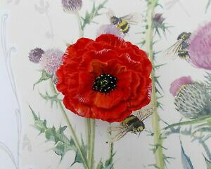 yzWG[EANZT[ O[gbh|s[yt[EFfBOu[P|s[grande rosso papavero bavero fiore matrimonio bouquet remembrance papavero dipinto a mano