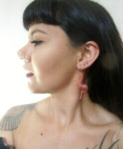 yzWG[EANZT[ u[NhIgBe[Wsibvt}cooXpR[boucles doreilles retro vintage pinup flamants roses transparents a paillettes