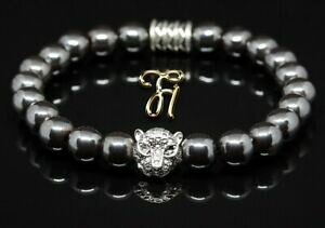 yzWG[EANZT[ ObV[w}^Cgw}^Cg^CK[wbhVo[p[uXbgematiteematite lucido argento testa di tigre braccialetto perle 8mm