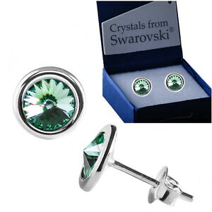 yzWG[EANZT[ X^[ON\[gHNX^Vo[peACOXtXL[Rorecchini a perno argento sterling crisolito genuine rivoli cristalli di swar