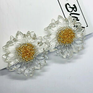 yzWG[EANZT[ ANuK[{^CONAS[hfCW[WTt[Nbvclear amp; gold daisy resina girasole clip su orecchini a bottone in acrilico blo