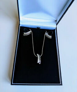 yzWG[EANZT[ COlbNXZbg_NVbNorecchini collana set nero bianco donne regalo il suo geometrico moderno classico di lusso