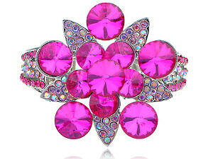 yzWG[EANZT[ I[{AXNX^tNVAXgXt[t@bVuXbguXbgJtaurora boreale cristallo fucsia strass fiore moda bracciale bra