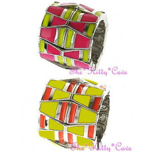 �y���������z�W���G���[�E�A�N�Z�T���[ �G�i�����r�b�O���C�h�t�B���K�[�����O�t���b�N�X�u���X���b�g�o�b�N�u���b�Nretro blocco di colore brillante forme geometriche dello smalto big wide dito anello b