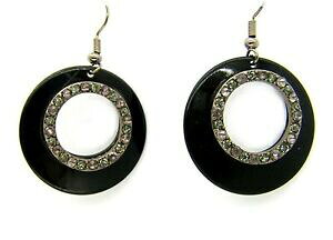 yzWG[EANZT[ O[T[NNX^hbvCOnuova nera in resina grigio geometrico cerchio orecchini a goccia cristallo