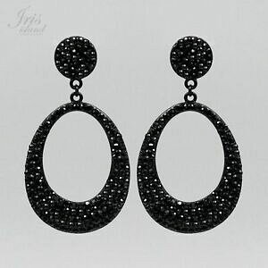 �y���������z�W���G���[�E�A�N�Z�T���[ �u���b�N�W�F�b�g�N���X�^���X�g���X�E�F�f�B���O�T�[�N���h���b�v�C�������O�_���Xlega nero jet cristallo strass matrimonio cerchio goccia orecchini 07045 ballo