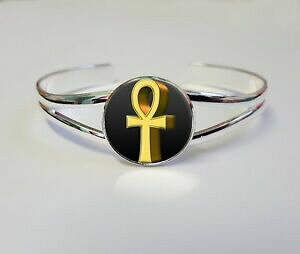 �y���������z�W���G���[�E�A�N�Z�T���[ �G�W�v�g�A���N�V���o�[���b�L�u���X���b�g�u���X���b�g�W���G���[egiziano ankh argento placcato bracciale braccialetto donna bigiotteria regalo l139