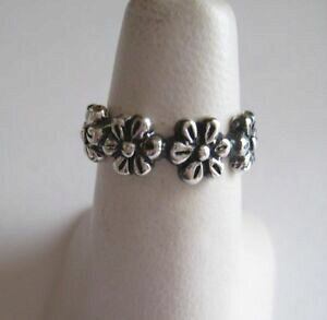yzWG[EANZT[ LVRK[[Omessicano 925 argento taxco ossidato inciso girly fiori anello tutti dita misure