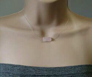 yzWG[EANZT[ sNNH[ccCXght[eBOC[WlbNXquarzo rosa twisted drum gemstone galleggiante illusione collana fatto a mano su ordinazi