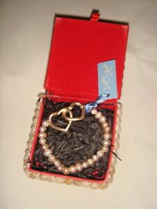 �y���������z�W���G���[�E�A�N�Z�T���[ �p�[���_�u���n�[�g�X�^�[�S�[���h�g�[���u���X���b�g���B���e�[�W�V�F���p�b�P�[�Wreal pearl bracciale tono oro doppio cuore o stella in stile vintage confezione she