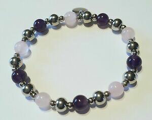 yzWG[EANZT[ uXbgGp[i`AeBXeGNI[c[Ybracelet en perles naturelles 6 mm amethyste et quartz rose