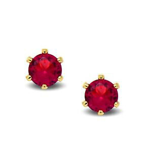 yzWG[EANZT[ NX^S[hr[bhCO18ct riempito doro orecchini da donna rosso rubino con cristalli cz 18k gf 5mm